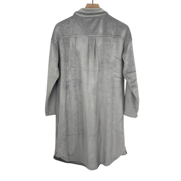 Soft Surroundings Auberon Mini Dress Coziest Zip Up Tunic Pullover Silver NEW S - Picture 6 of 10